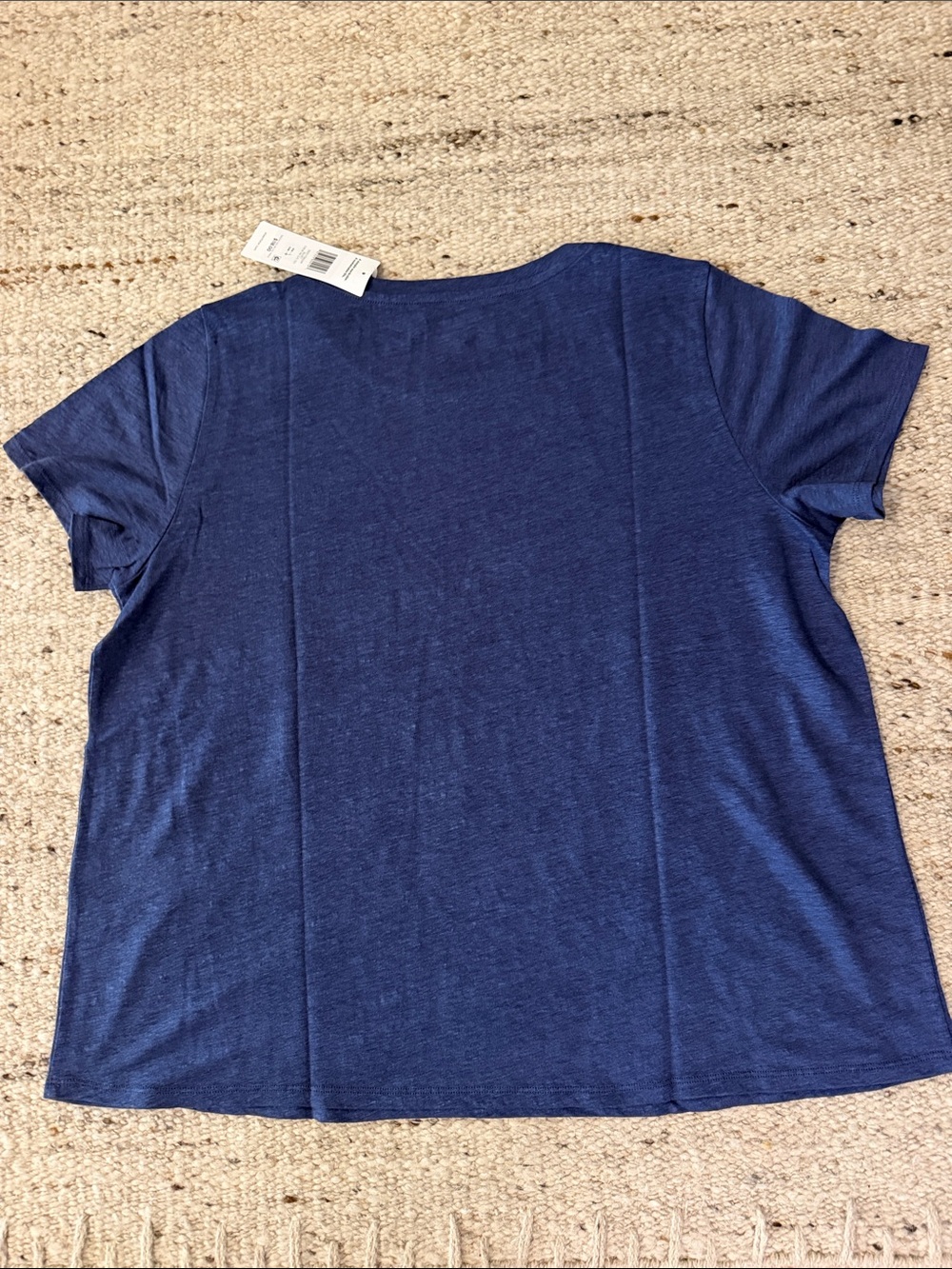 NWT Eileen Fisher Organic Linen Jersey Crew Neck Short Sleeve Tee - blue - Picture 4 of 4